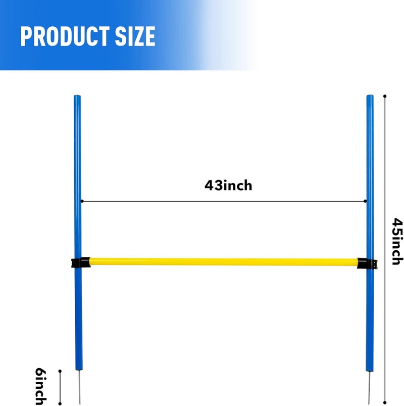 Pet Prime Dog Agility Training Equipment for Dog Obstacle Course Backyard Height Adjustable Jumper Hurdle Bar Portable Dogs Park Exercise Tool - Image 4